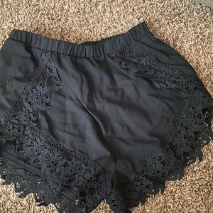 SHEIN Guipure Lace Trim Shorts